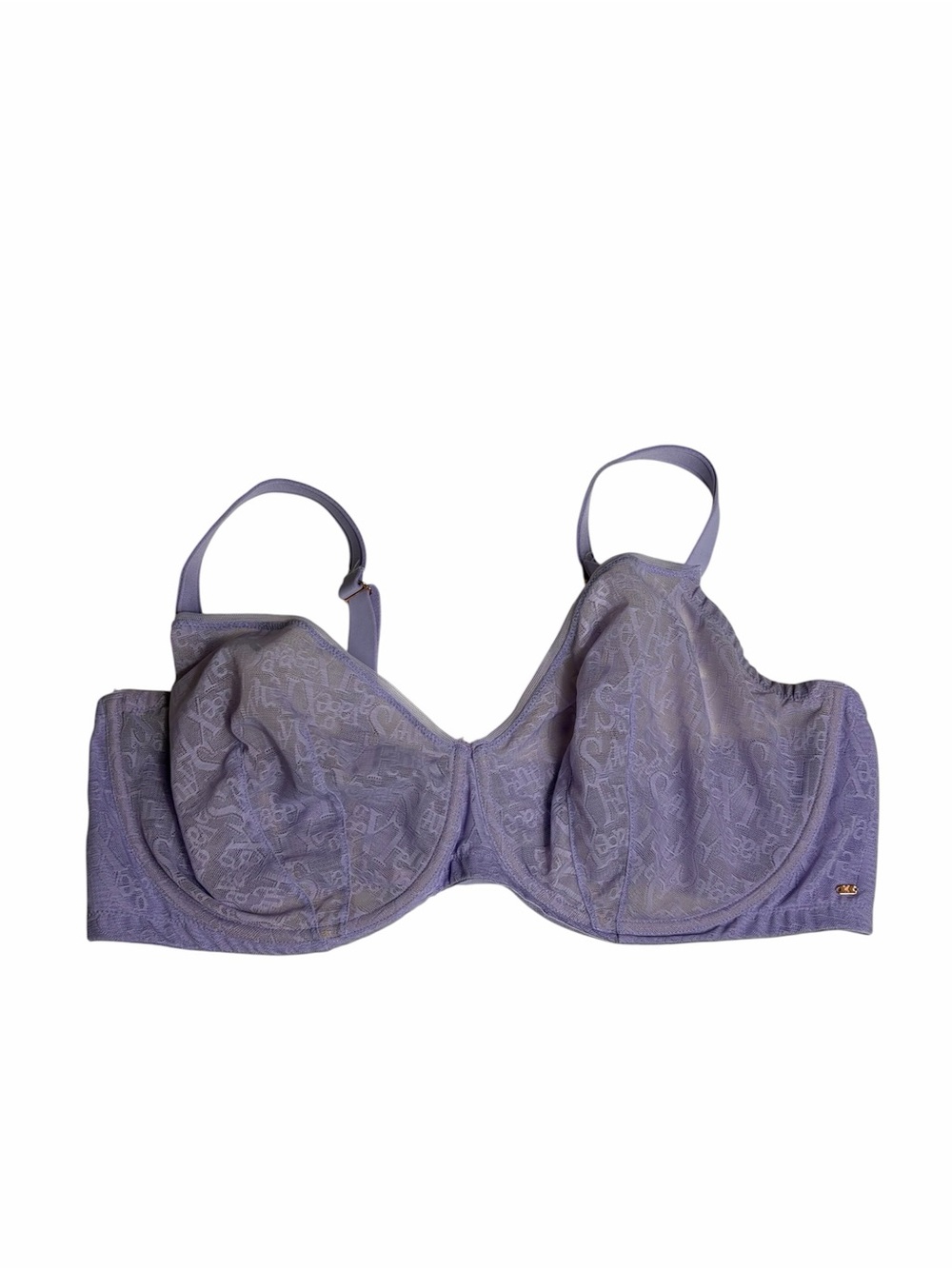 Savage X Fenty signature script unlined pastel purple mesh underwire bra 42H